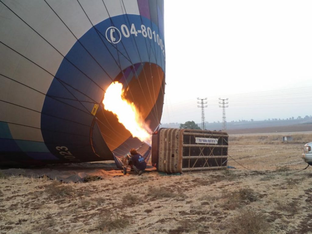 Hot Air Ballooning - balloon filling with air