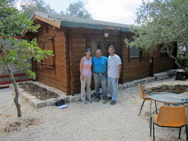 With Eyal in front of a cabin